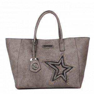 Brona glitz star patch shopper bag