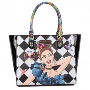 "lily loves to shake" print satchel bag