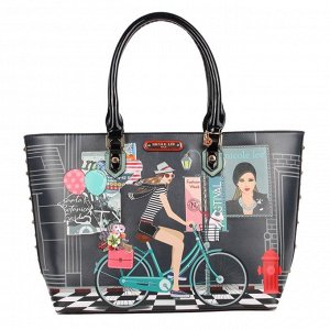 Bike tour print shopper bag