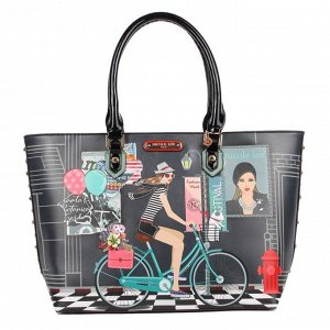 Bike tour print shopper bag