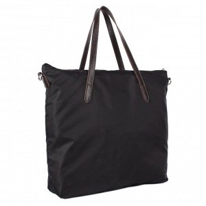 Liya lucky charms nylon with leather trimming shopper bag