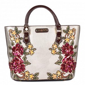 Sequin floral shopper bag