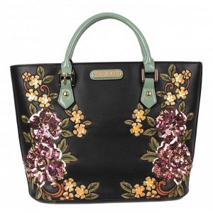 Sequin floral shopper bag