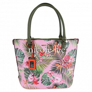 Tropical flowers print shopper bag