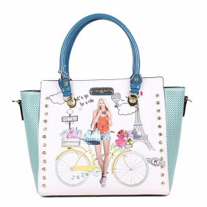 Spring ride print shopper bag