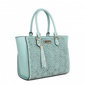 Yvana perforated rhinestone shopper bag