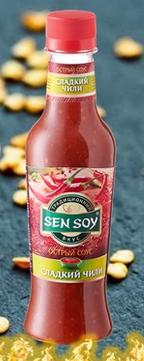 Сэн-сой Соус «Сладкий ЧИЛИ» марки Sen Soy Premium - густая смесь томатов, сладкой паприки с имбирно-пряными нотками. Соус придает мясу, птице и рыбе легкий экзотический аромат. Предназначен для макани