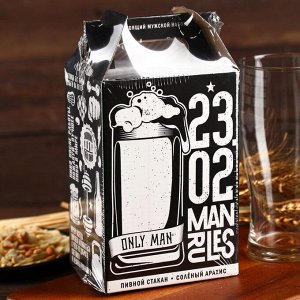 Подарочный набор «Man rules»: пивной стакан 570 мл., солёный арахис 100 г.