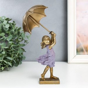 Фигурка полистоун «Девочка с зонтиком на ветру», 4.5x6.5x14 см