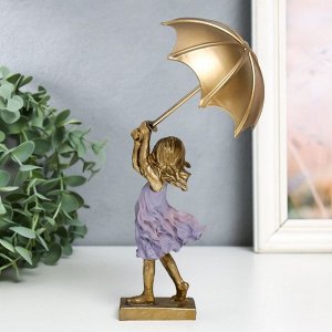 Фигурка полистоун «Девочка с зонтиком на ветру», 4.5x6.5x14 см