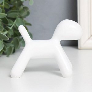 Сувенир полистоун "Собака" белый 10х7,8х5,4 см