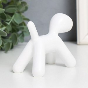 Сувенир полистоун "Собака" белый 10х7,8х5,4 см