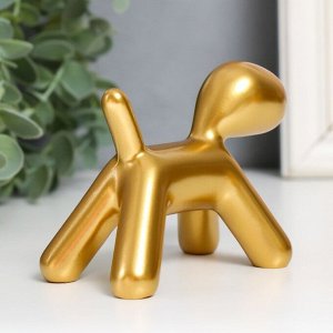 Сувенир полистоун "Собака" золото 10х7,8х5,4 см