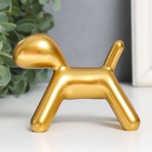 Сувенир полистоун "Собака" золото 10х7,8х5,4 см