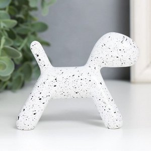 Сувенир полистоун "Собака" белый в крапинку 10х7,8х5,4 см