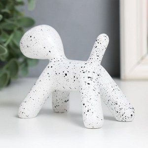 Сувенир полистоун "Собака" белый в крапинку 10х7,8х5,4 см