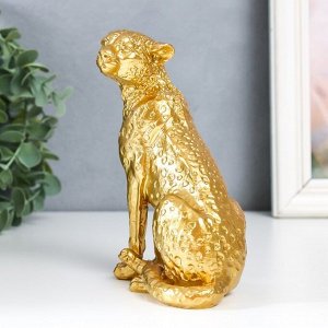 Сувенир полистоун "Африканский гепард" золото 14,5х6,3х10 см