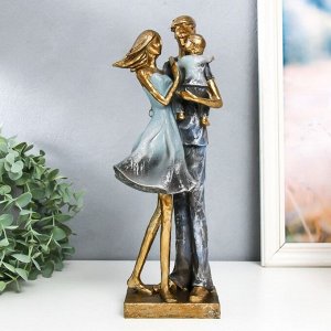 Фигурка полистоун «Семейная пара с сыном», серый, 10x12x32 см