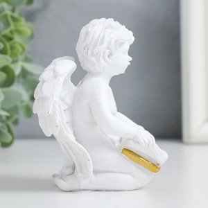 Сувенир полистоун "Белоснежный ангел с книгой" с золотом МИКС 9,5х7,5х6,5 см