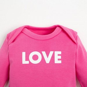 Комплект боди с длинным рукавом «Крошка Я» Love, 3 шт.