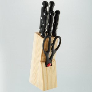 Набор ножей на деревянной подставке 7предметов 7005/7