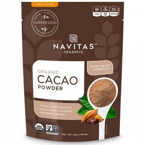 Navitas Organics, Органический порошок какао, 16 унц. (454 г)