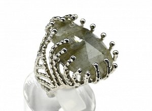 Большое кольцо с лабрадором из ювелирного сплава