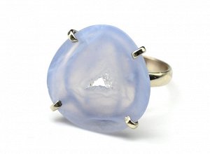 Кольцо голубой агат (сапфирин) 21*22мм, размер-17,5