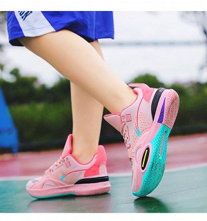 Кроссовки на шнуровке для девочек, цвет розовый
