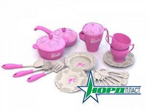 Barbie. Набор кухонной и чайной посудки (21 предмет в сетке) 11х22х22 см.23