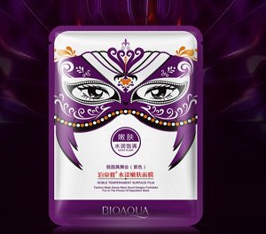 Маска-салфетка для лица омолаживающая карнавальная фиолетовая BIOAQUA Noble Temperament Surface Film Moist Plump (30г)