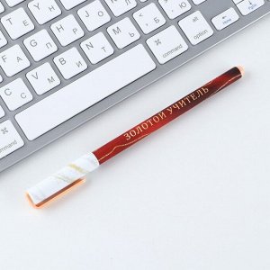 Ручка пластик "Золотой учитель", синяя паста, 0,7 мм