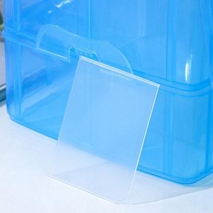 Органайзер для хранения пластиковый, 3 яруса, 30 отделений, 32x18x24 см, цвет голубой