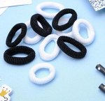 Резинка для волос &quot;Махрушка&quot; 3,5 см (набор 76 шт) чёрный и белый