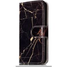 Черный мрамор. Чехол книжка с рисунком на телефон Samsung Galaxy