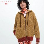 UNIQLO MARNI - вязаная парка оверсайз на молнии - темно-оранжевый