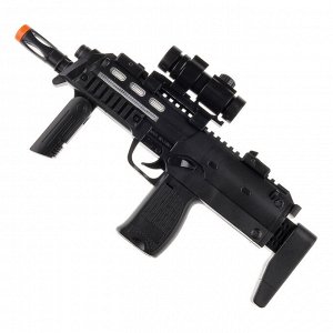 ИГРОЛЕНД Оружие "Пистолет-пулемёт МП5", свет, звук, вибрация, 3АА, ABS, 33,5х14,5х4см
