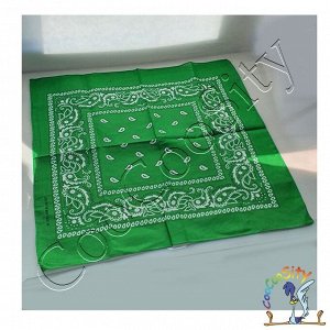 платок-бандана Ковбой, зеленый, 55х55 см