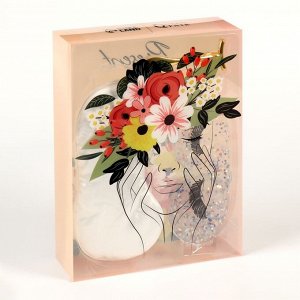 Подарочный набор «Девушка с цветами», 3 предмета: маска для сна, гелевая маска, массажёр