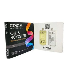 Масло для волос + Бустер монодозы для укладки волос Epica Professional Recovery and nutrition 10 мл + 10 мл Эпика