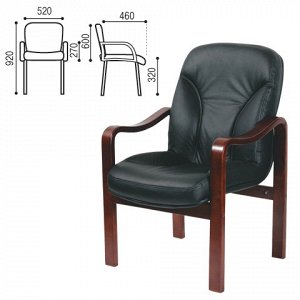 Кресло для приемных и переговорных CH-658/CH-422, кожа, черн