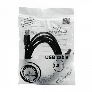 Кабель USB 2.0 AM-BM 1,8м CABLEXPERT, для принтеров, МФУ и п