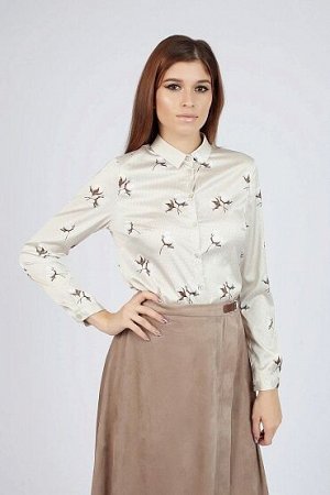 Блуза принт Цветы Хлопчатника