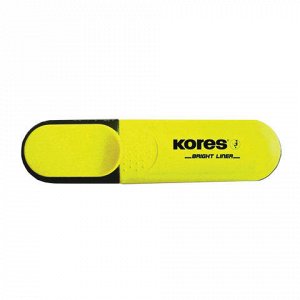 Текстмаркер KORES скошенный наконечник 1-5мм, желтый, карт.д