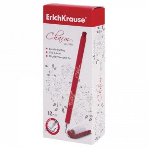 Ручка гелевая ERICH KRAUSE "CHARM", корпус красный, игольчат