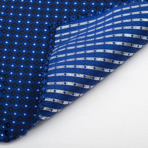 Набор мужской: галстук-бабочка 12х6, платок 21х21, синий, п/э