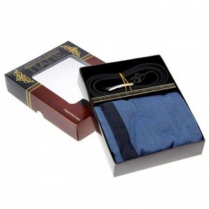 Подарочный набор в коробке &quot;Лучшему в мире папе&quot;: шарф и ремень