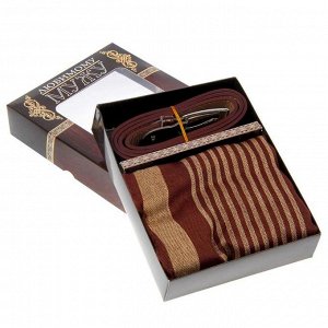 Подарочный набор в коробке "Любимому мужу": шарф и ремень
