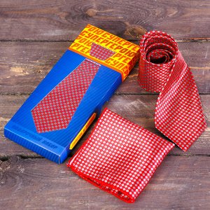 Подарочный набор: галстук и платок "Супергерою"
