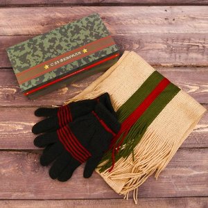 Подарочный набор: перчатки и шарф "С 23 Февраля"